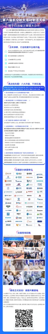 【报名通道开启】第六届航空航天增材制造大会将于10月在上海召开